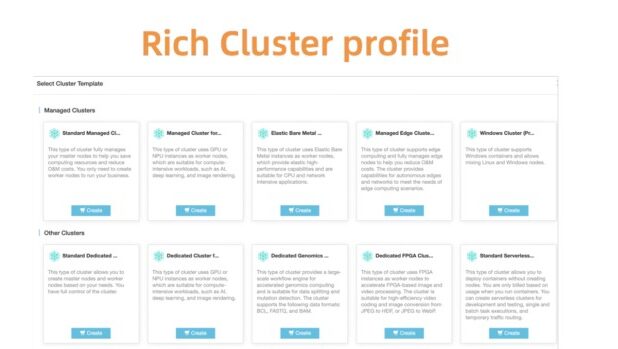 Rich and flexible cluster profiles for various scenarios
