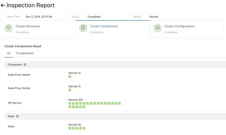 Precheck for cluster components