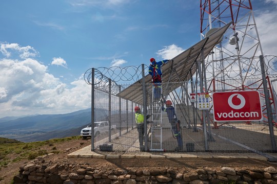 Vodacom installing solar panel
