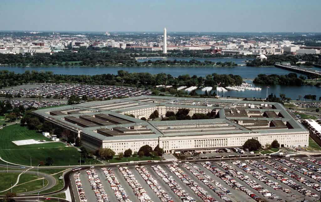 U.S. Department of Defense building from bird-eye view