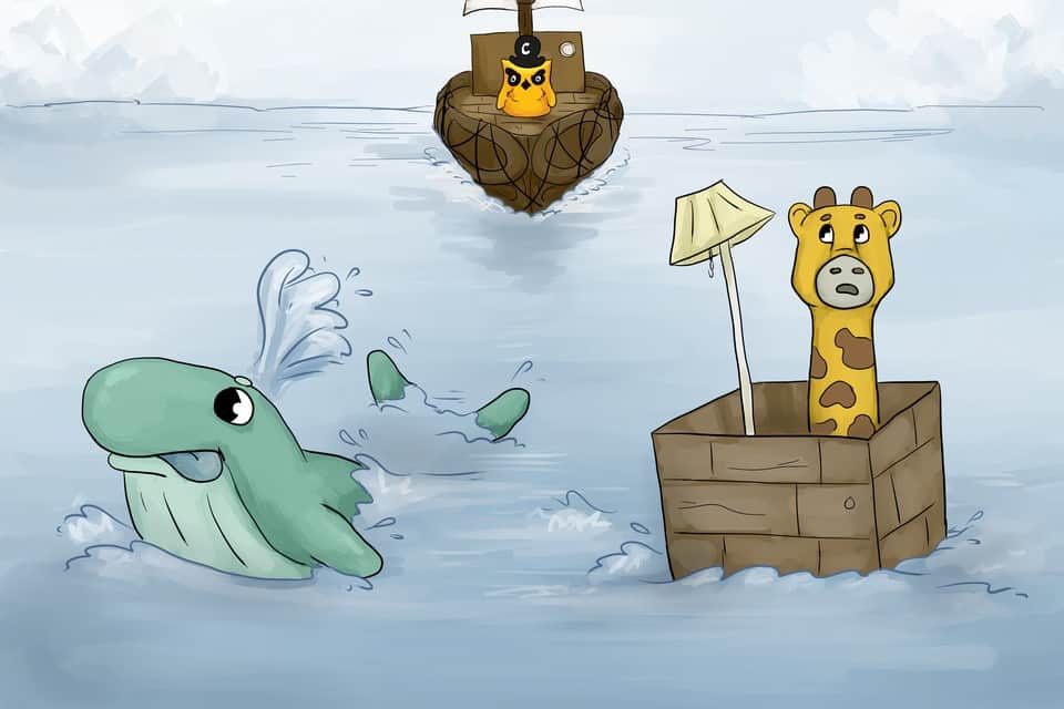 Whale shark disappeared on Phippy. A giant ship sailed by Captain Kube approached Phippy