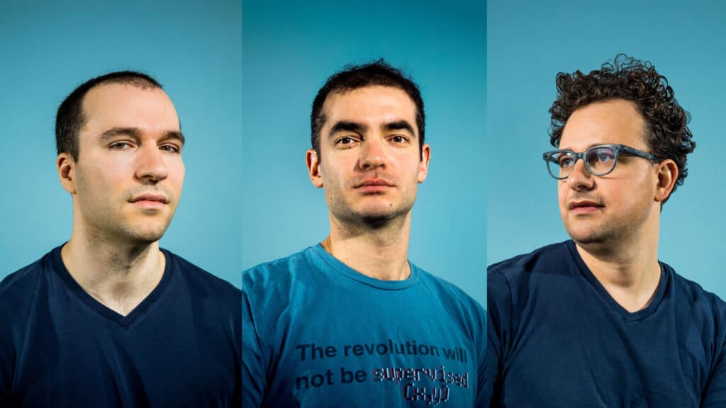 Greg Brockman, co-founder and CTO at OpenAI; Ilya Sutskever, co-founder and chief scientist at OpenAI; and Dario Amodei, research director at OpenAI