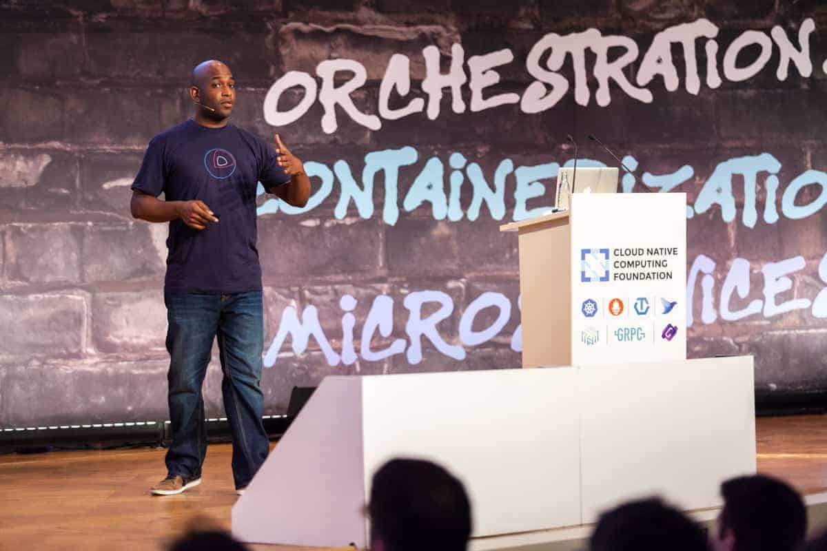 Kelsey Hightower speaks in CNCF events