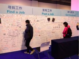 A wall of Find a Job, Post a Job, and Get Involved board