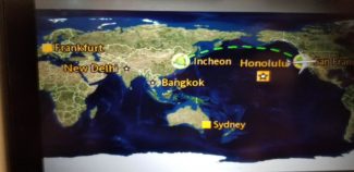 Flight route from San Francisco to Incheon