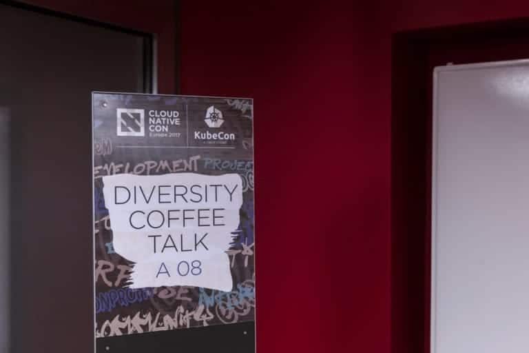 CloudNativeCon + KubeCon diversity coffee talk A08 banner