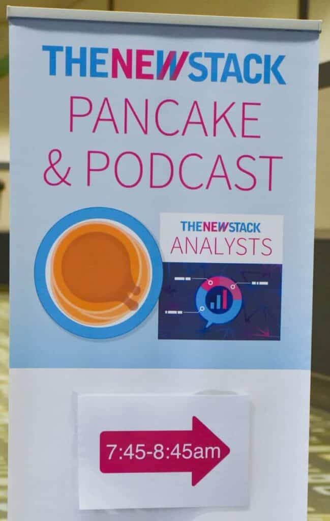TheNewStack pancake & podcast stand up banner