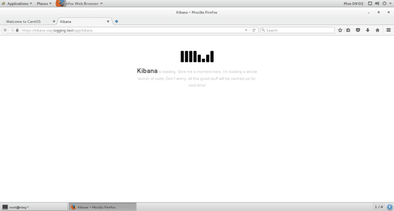 Screenshot of Kibana loading page