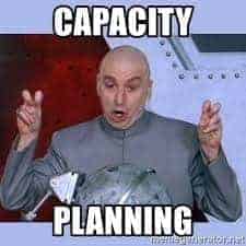 dr Evil laser meme saying "Capacity planning"