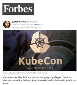 Screenshot of Forbes featuring KubeCon a CNCF event