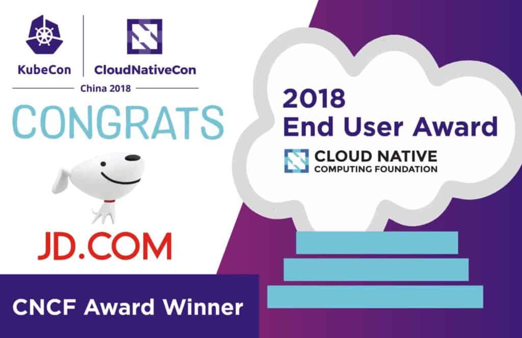 CNCF congratulates JD.com for being CNCF 2018 end user award winner banner