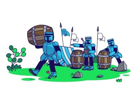 Rook army carrying, distributing storage illustration