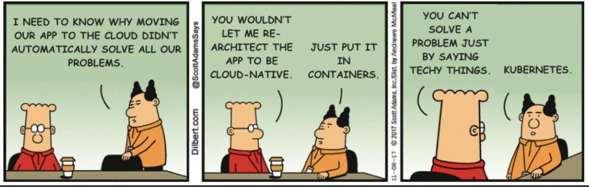 Gilbert comic strip about Kubernetes