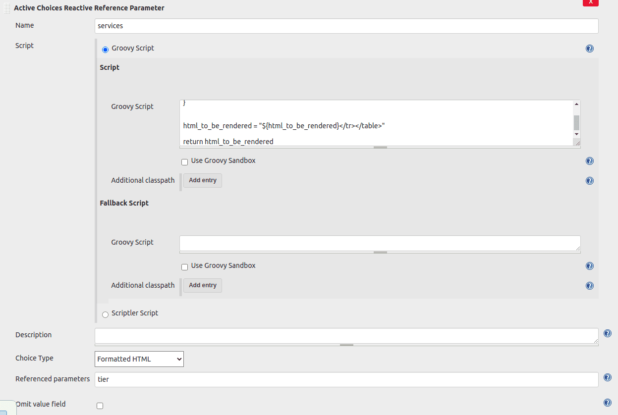 Screenshot shows active choices reactive reference parameter