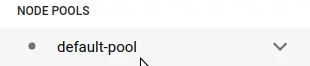 Screenshot showing node pools, select default-pool