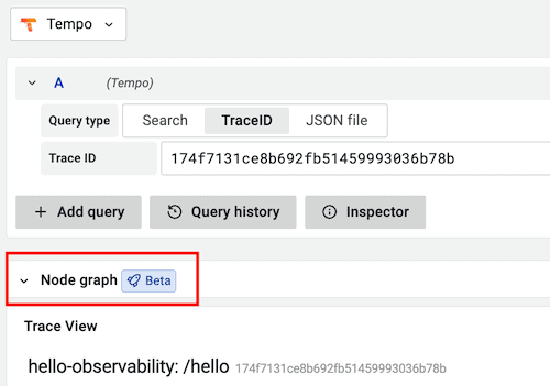 Spring Boot application in Grafana Cloud: UI for Node Graph in Grafana Cloud