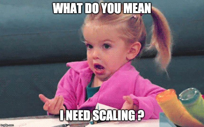 I don't know girl in pink jacket meme saying "What do you mean I need scaling?"