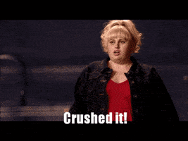 Rebel Wilson meme saying "Crushed it!"