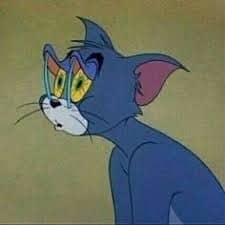 Tom character (from Tom and Jerry) put toothpicks by his eyes to prevent his eyes shut