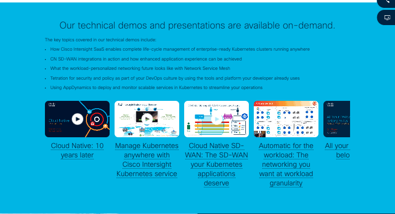 Screenshot of Cisco website content