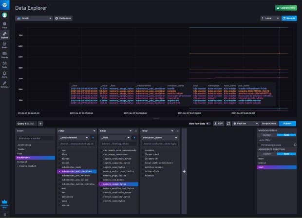 Screenshot showing Data Explorer window