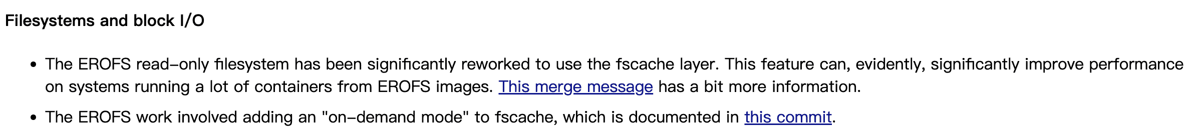 Filesystems and block I/O description