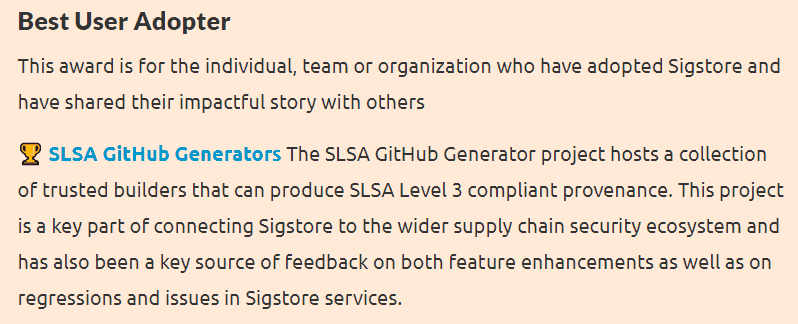 SLSA GitHub Generators as Best User Adopter