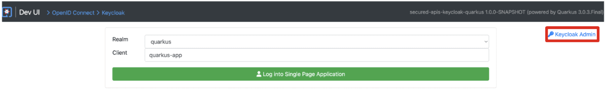 Figure 5. Single application page in Dev UI v1