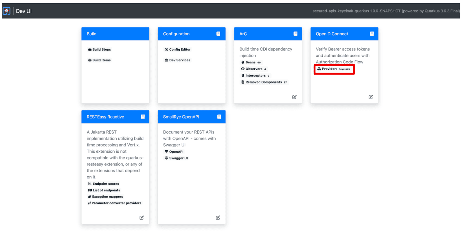 Figure 3. Back to the previous Dev UI