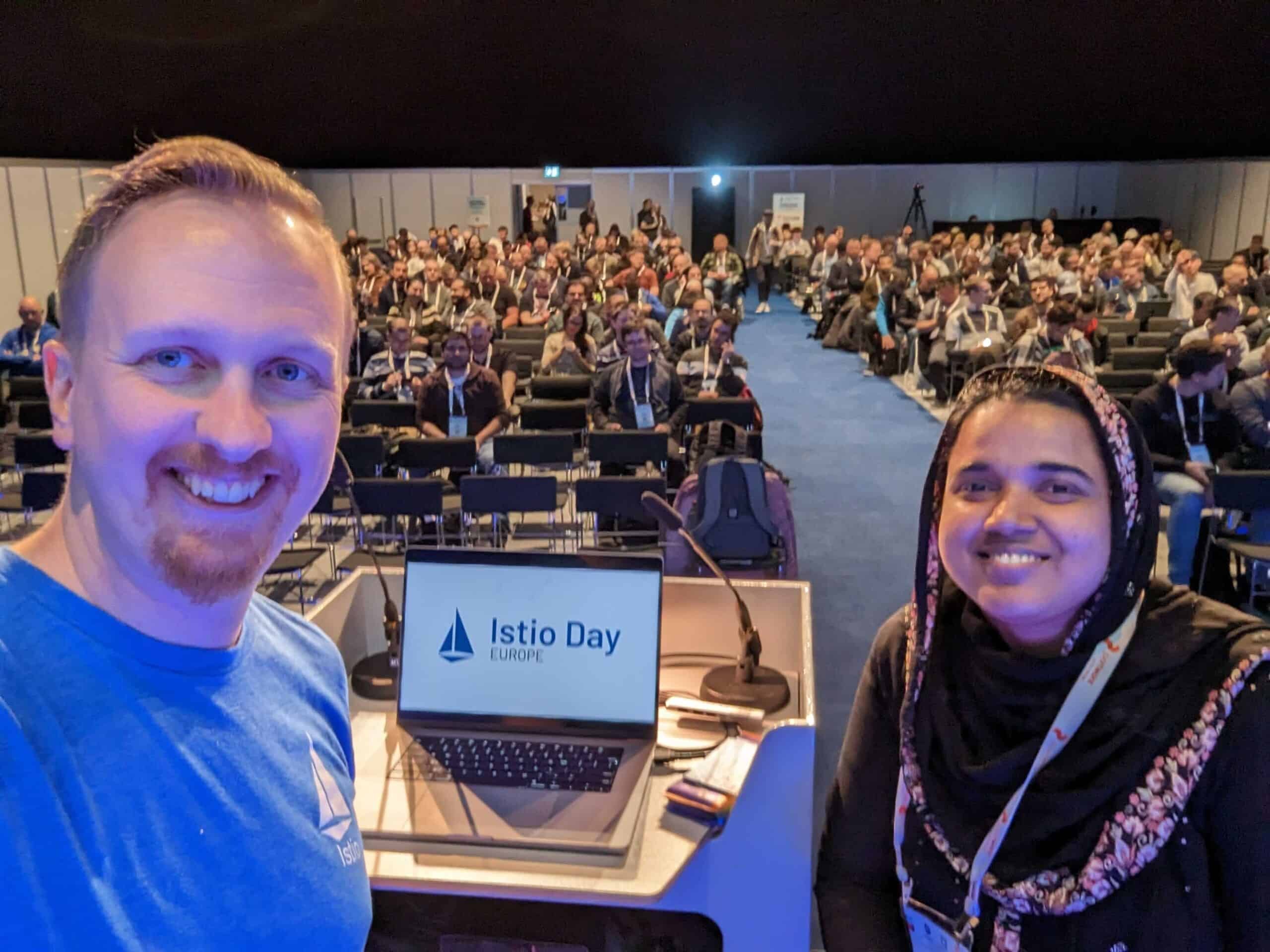 Mitch Connors and Faseela K taking selfie with the participants in the event hall