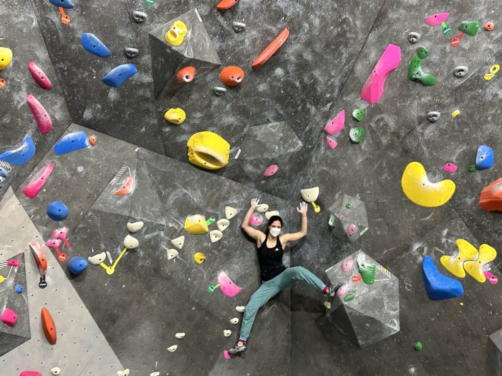 Adriana Villela indoor rock climbing 