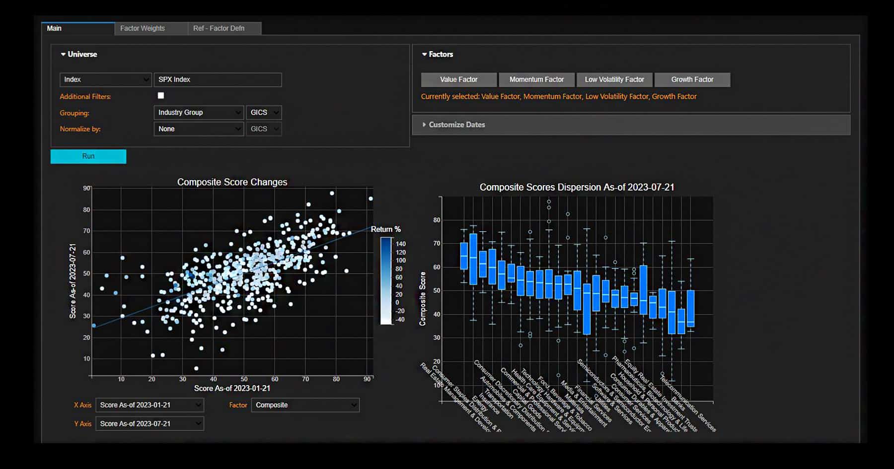 Example screenshot from the Bloomberg BQuant Enterprise app