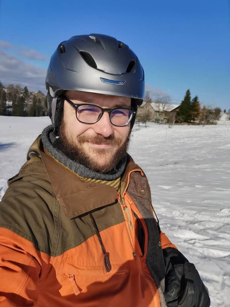 Raphaël Pinson on the ski slopes