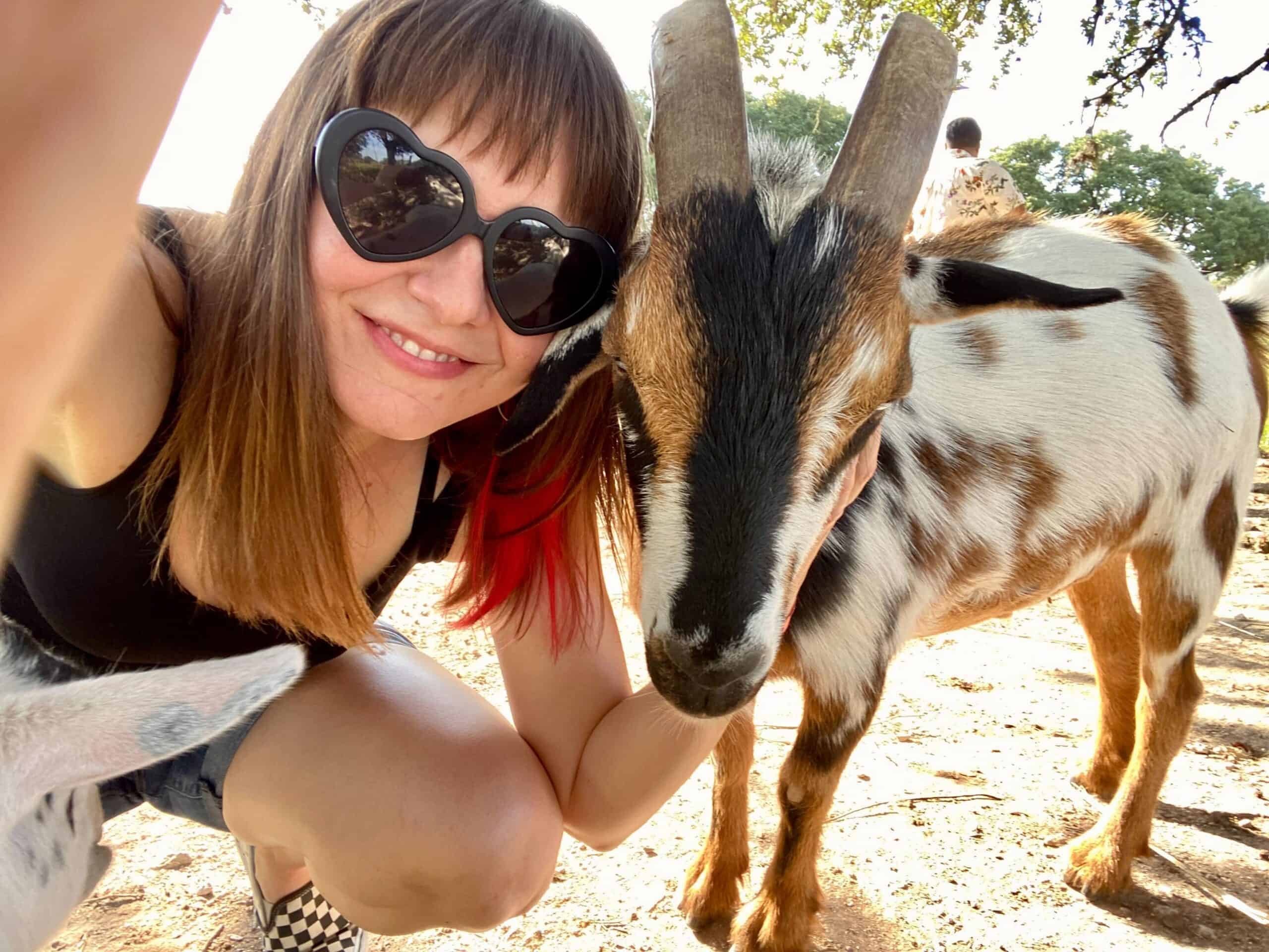 Whitney Lee and goat friend