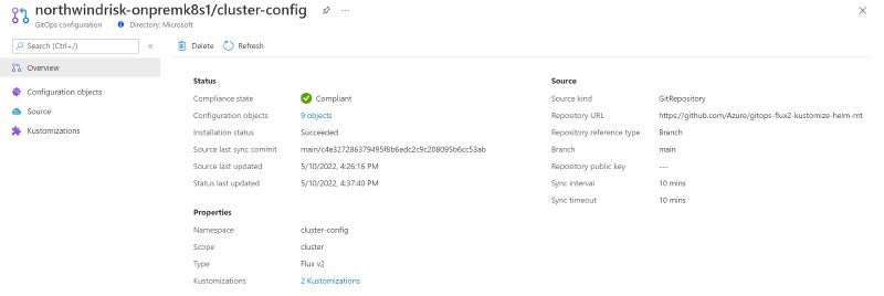 Screenshot showing cluster-config