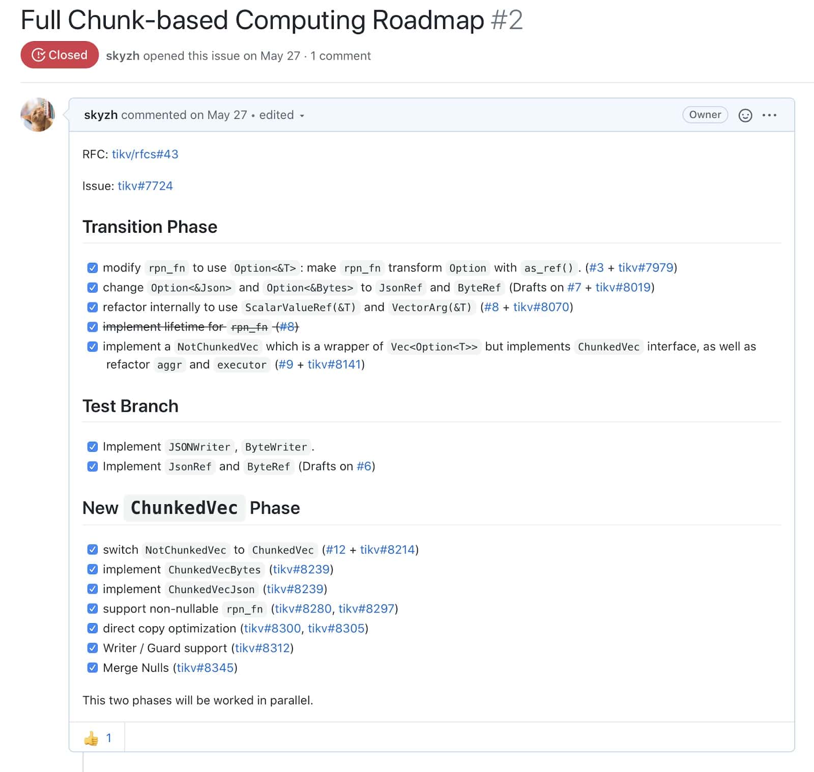 Screenshot showing Full Chunk-based Computing Roadmap #2