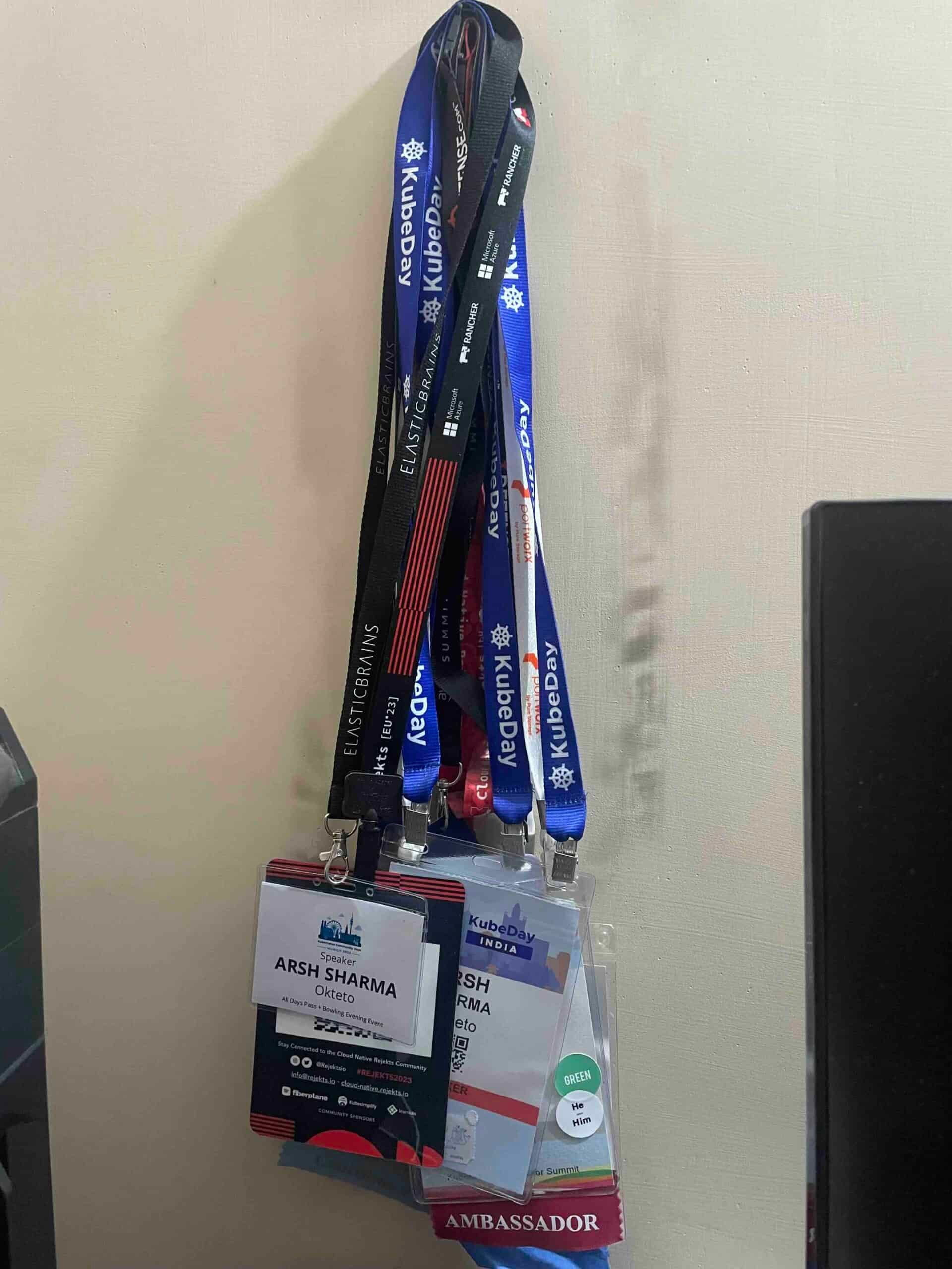 Arsh Sharma's events name tags