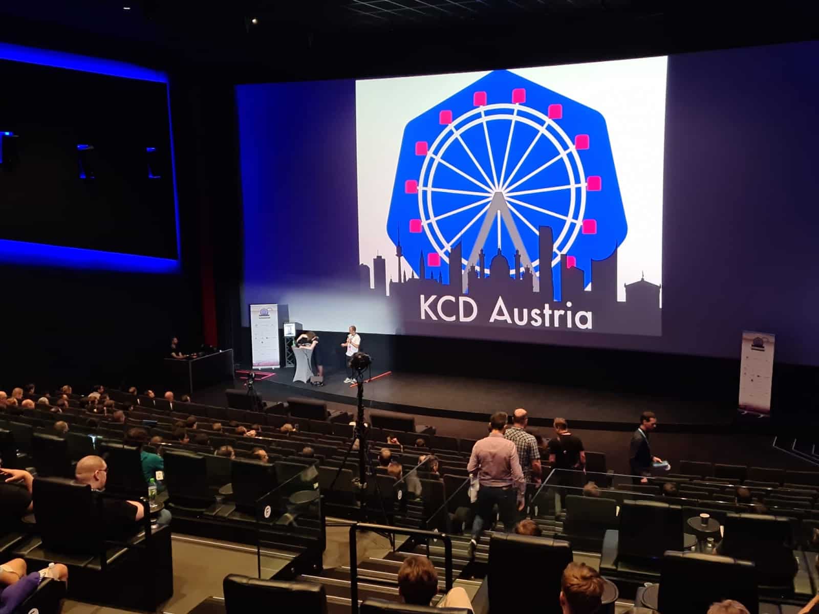 A speaker talk on stage on KCD Austia Event