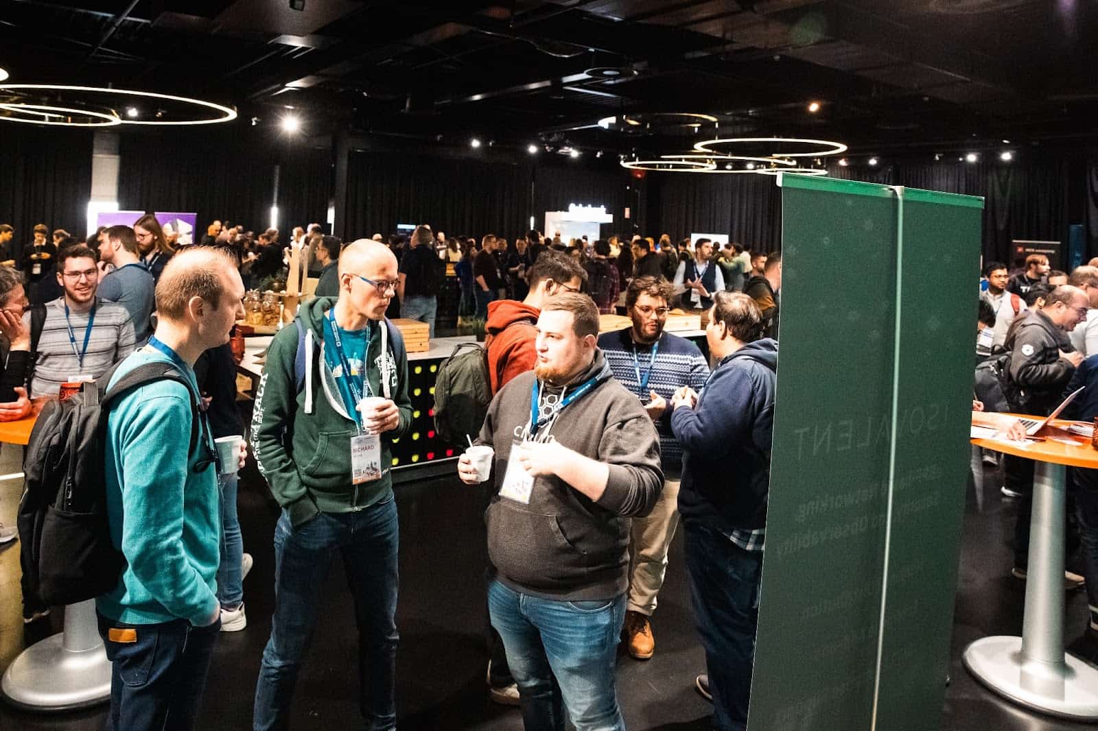 Participants networking in the event hall