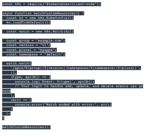 example of how to set up a watch on your CR