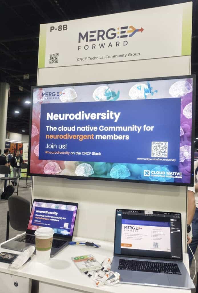 Laptop station at KubeCon + CloudNativeCon