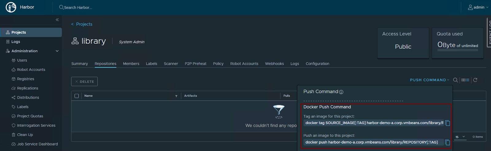 Harbor project "library"