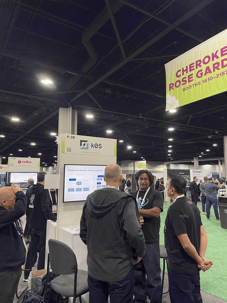 A photo of the k0s booth in the Project Pavillion at KubeCon + CloudNativeCon Atlanta