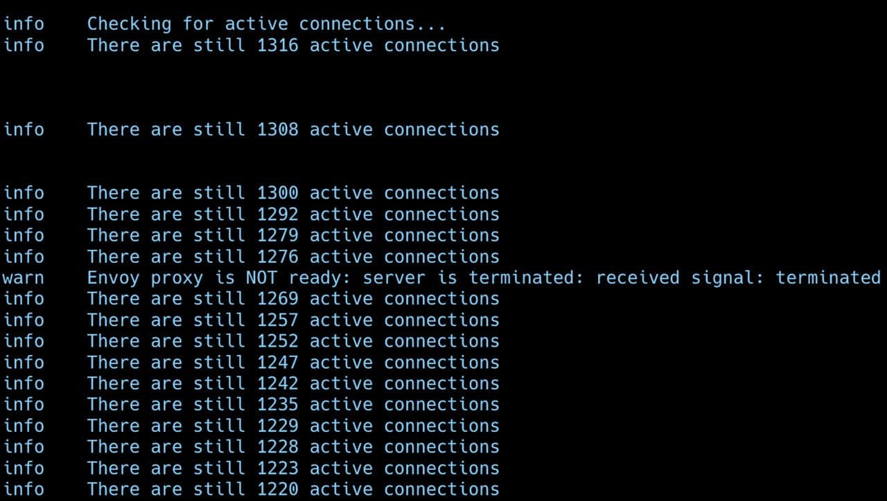 Active connection checker, code snippet. 
