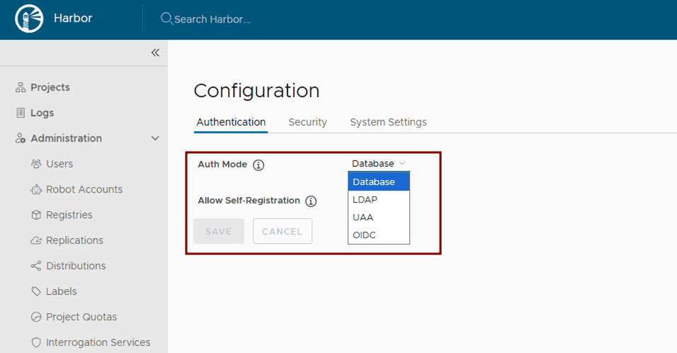 A screenshot of the Harbor website showcasing the configuration panel.