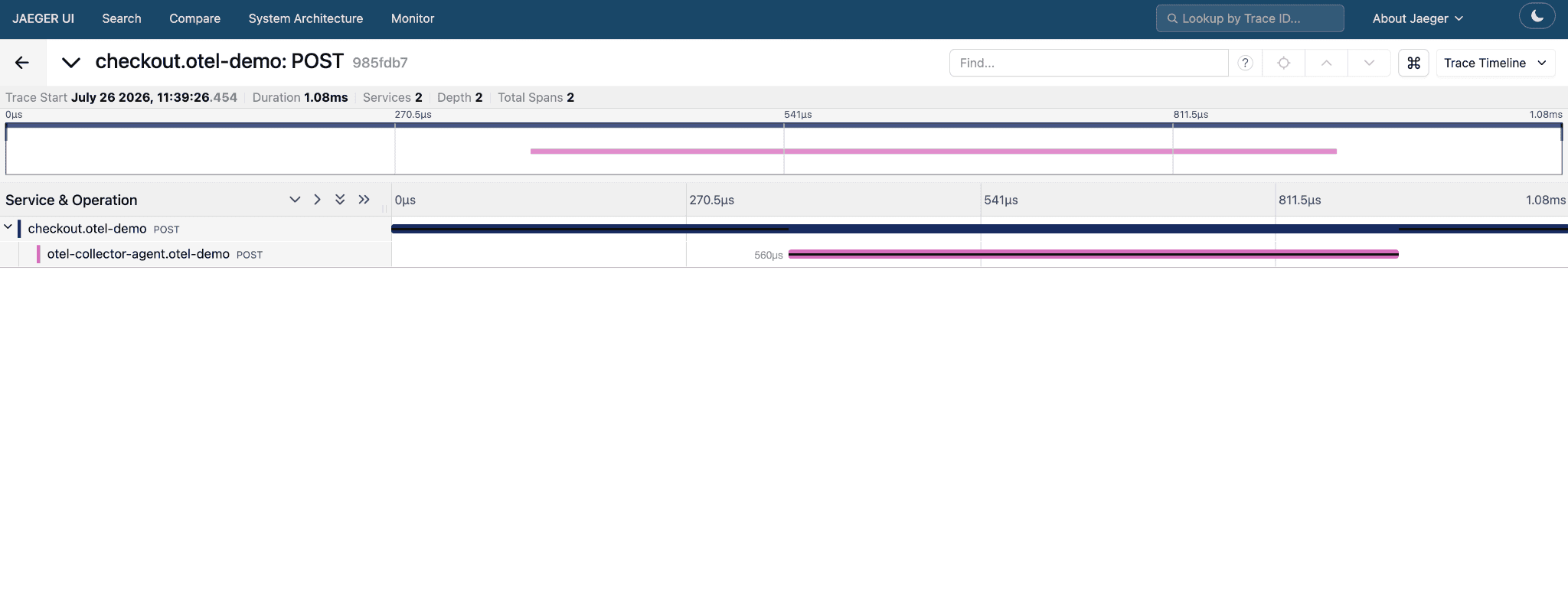 A screenshot of the Jaegar workflow