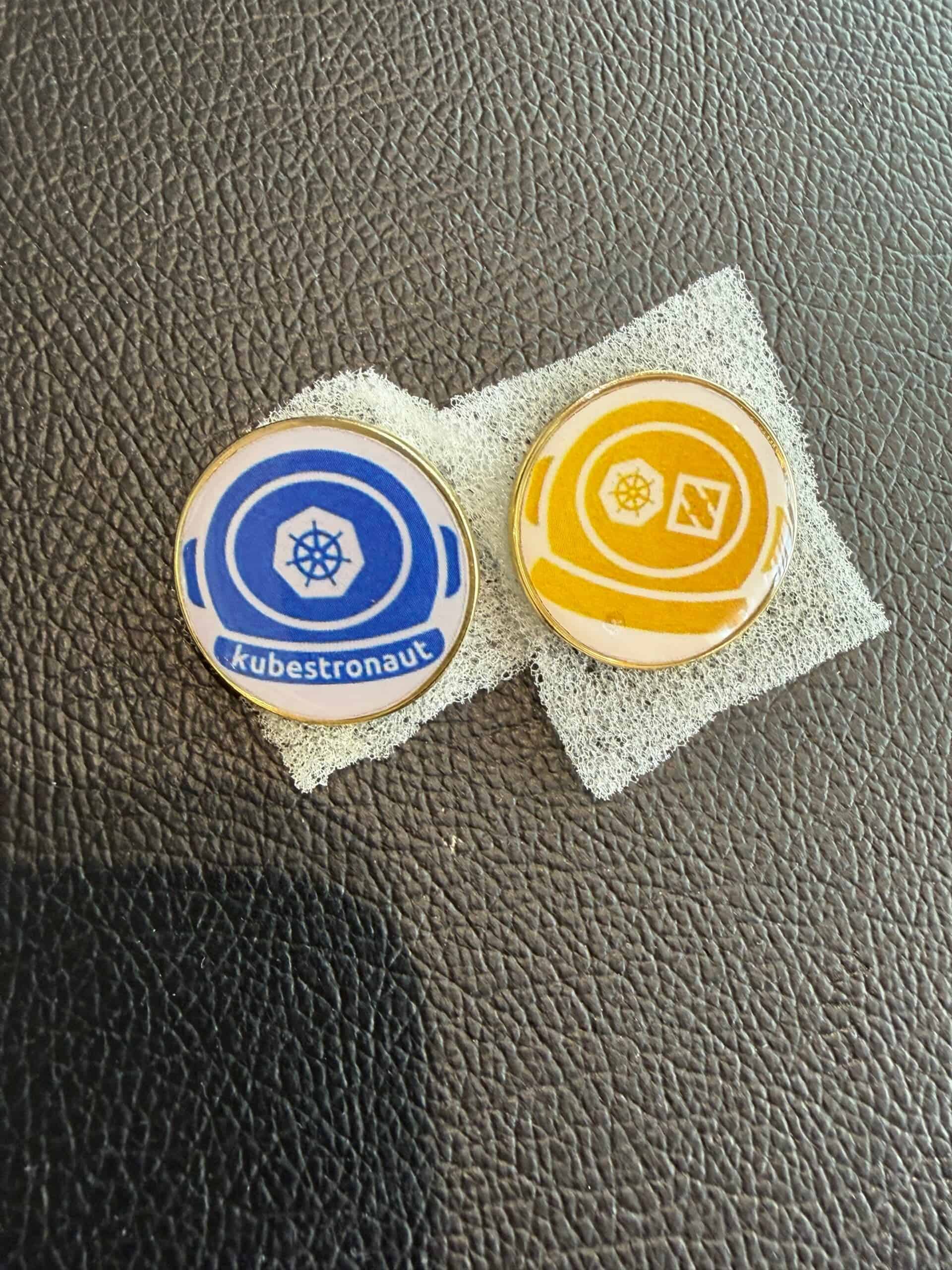 A photo image of the Kubestronaut pins